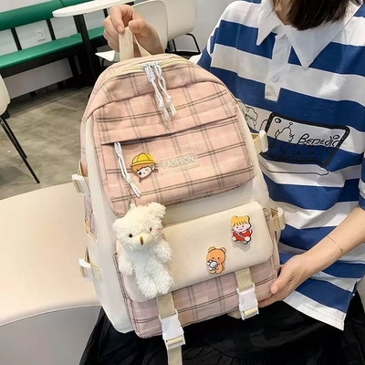 42cm рюкзак школы студента устанавливает прекрасную решетку печатая 5 частей укладывают рюкзак